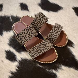 Leopard Print Slide Sandals